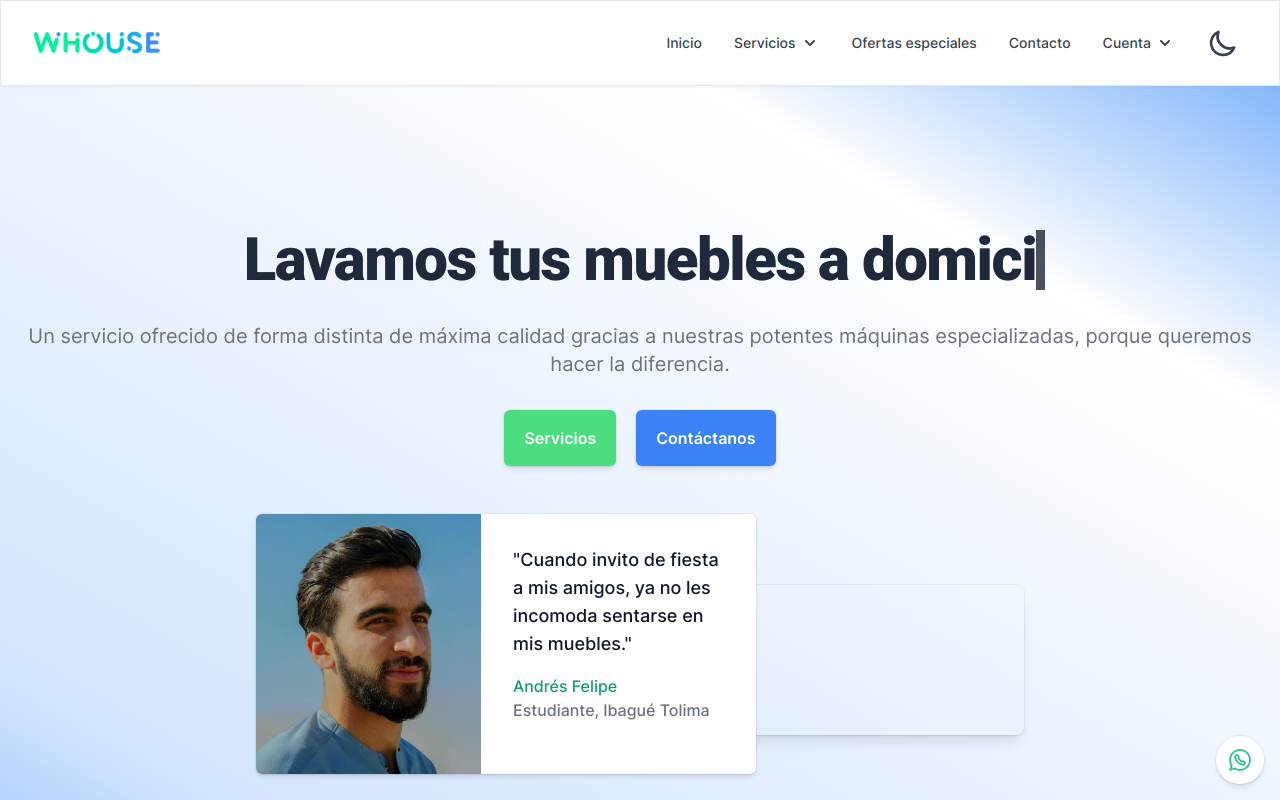 Whouse landing page